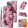 Applicable to iPhone15 mobile phone leather case 15Pro bronzing marble card wallet protective case 15ultra