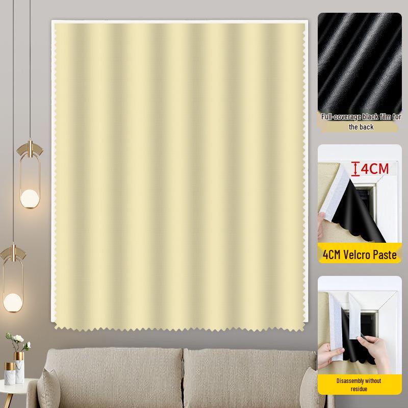 Velcro Blackout Curtain: No-Punch Sunshade for Small Windows & Rentals