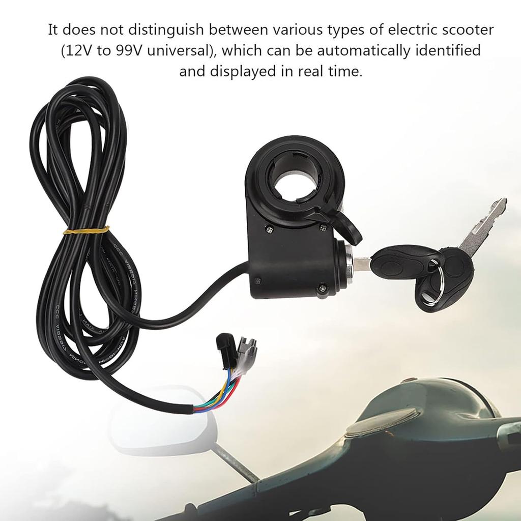 Keenso Motorcycle Handlebar Switch, Thumb Lock Electric Scooters Throttle Grip Accessory Black