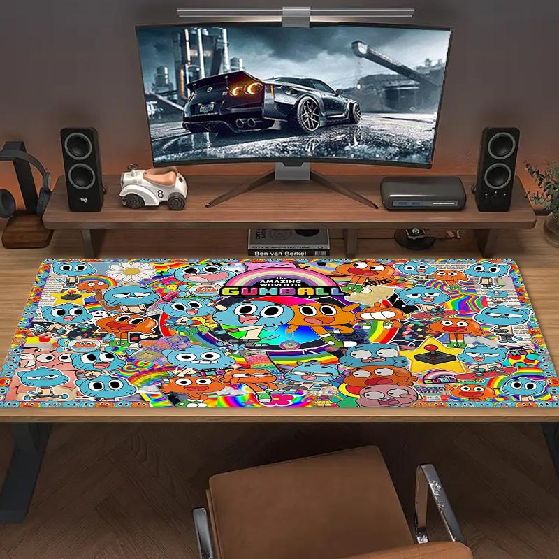 The Amazing World of Gumball Color Mouse Pad Large Gaming Table Cushion Non-slip Laptop Tablet Big Mousepad XXL Mat Mini PC Playmat With Lock edge