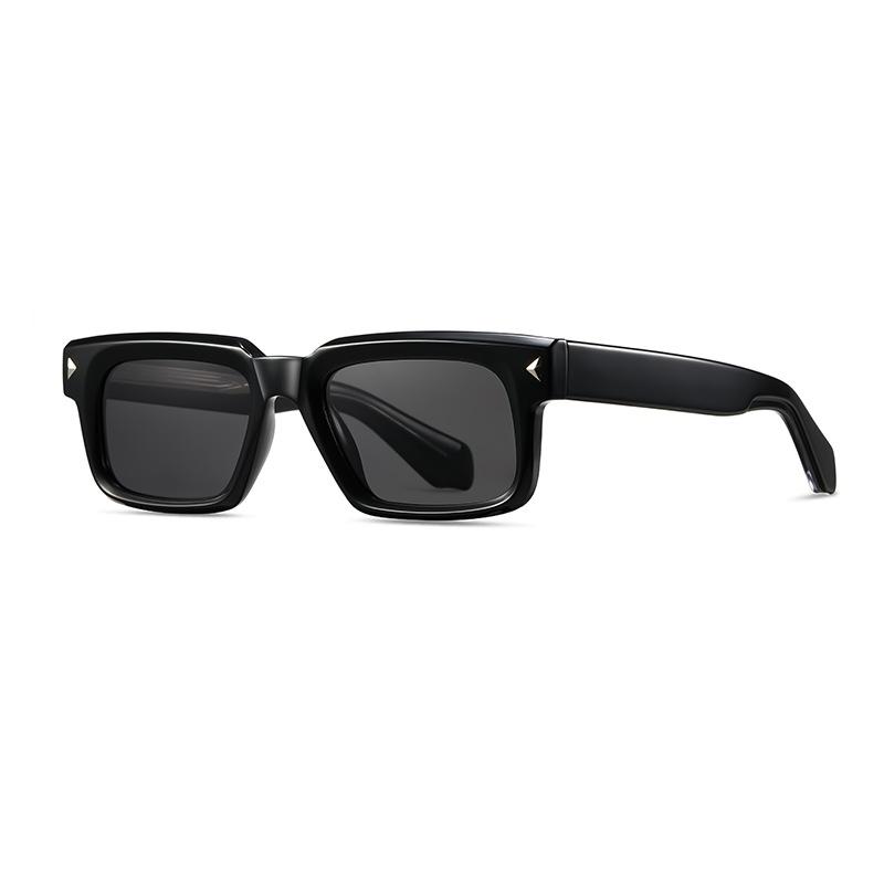 YIMARUILI Retro Square Men s Polarized Sunglasses Fashion Trend UV Protection High Quality TR90 Acetate Women s Driving Glasses Brihgt Black