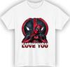 Deadpool Love Fck You Tshirt Marvel Comics Antihero Funny Sarcastic Gift Top