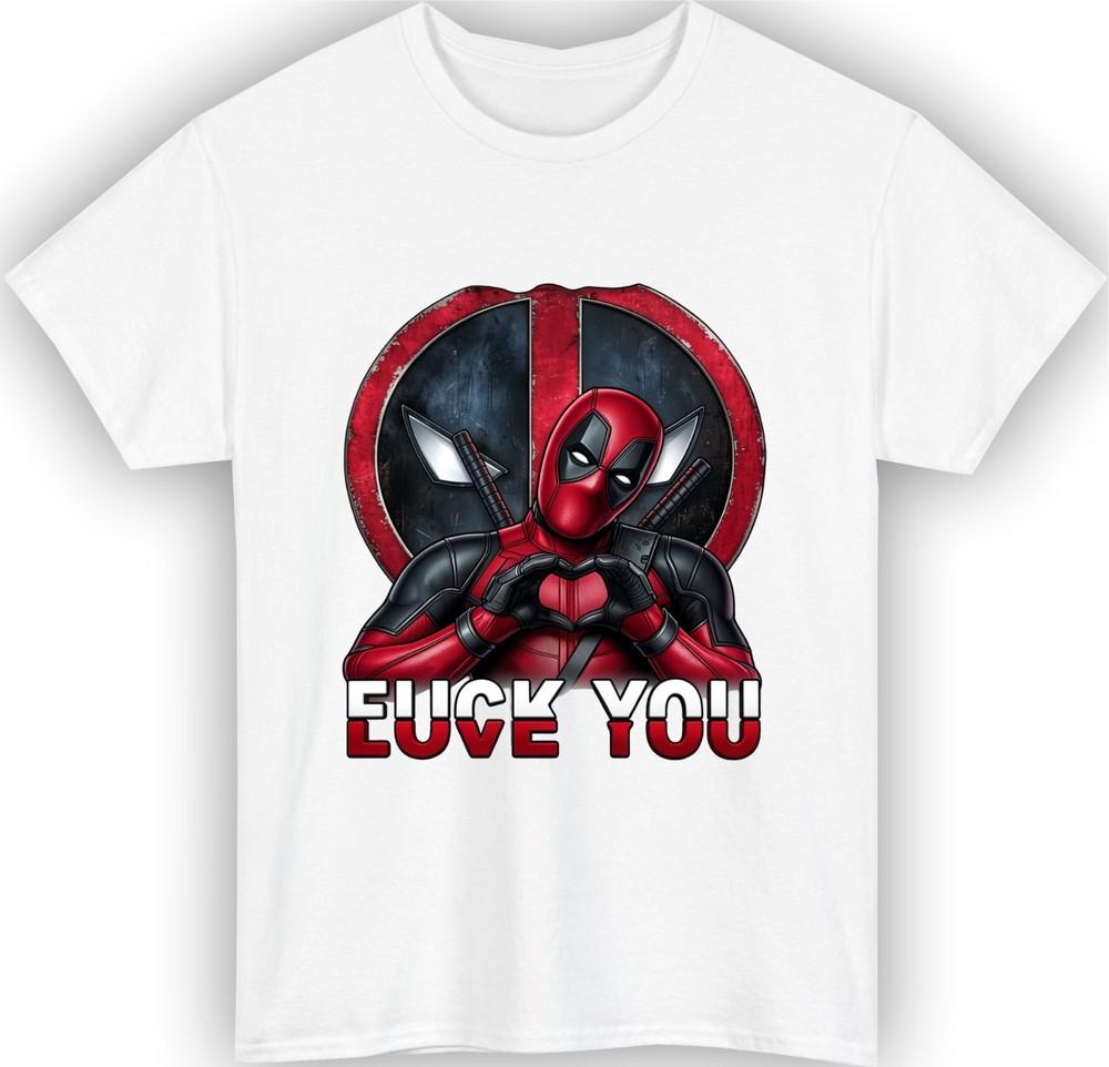 Deadpool Love Fck You Tshirt Marvel Comics Antihero Funny Sarcastic Gift Top