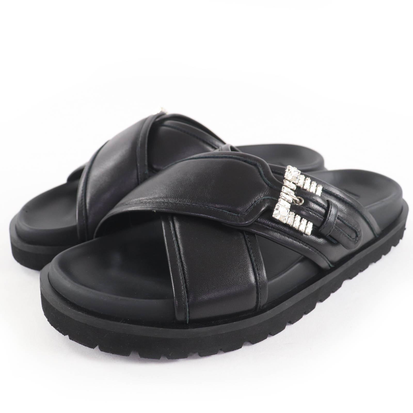 

Очень хорошие сандалии Sergio Rossi sr Twenty кожа крест с драгоценностями черные 37.5 Б/у