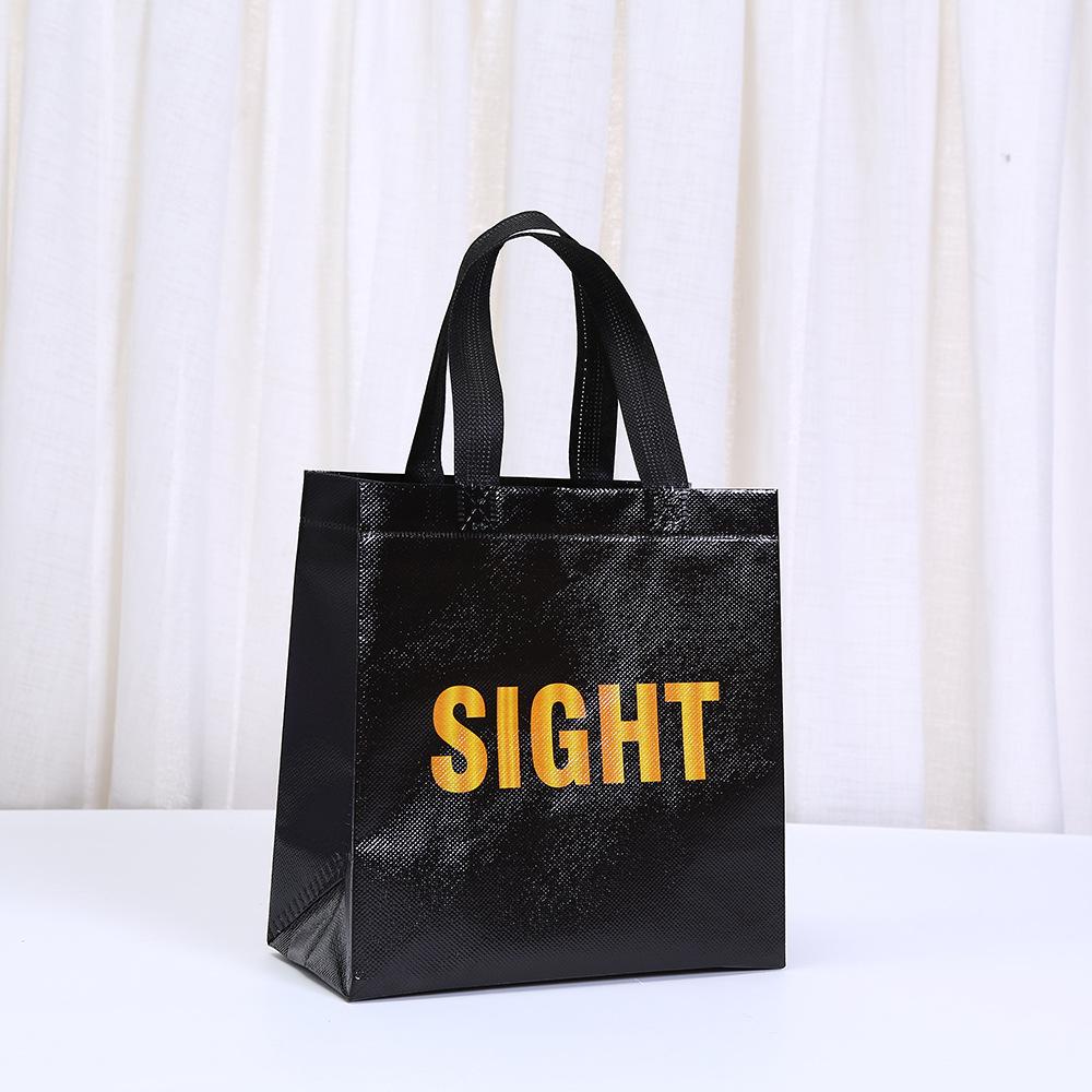 StoBag Modern Black Gift Wrapping Bags Luxury Designer Bags Five Senses Theme Reusable Packaging Bags for Sweets Party Favor