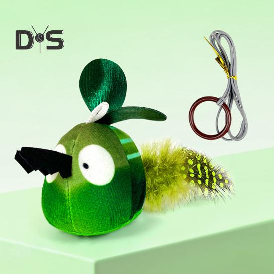 Touch Activated Chirping Insect Cat Toy Hanging Soft Plush Bee Dragonfly with Realistic Sound Interactive Cat Kicker Catnip Toy for Indoor Cats