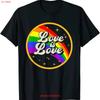 Love Is Shirt Rainbow LGBT Gay Lesbian Pride T Vintage Washed Unisex Casual Versatile Fashion Stylish Breathable Streetwear