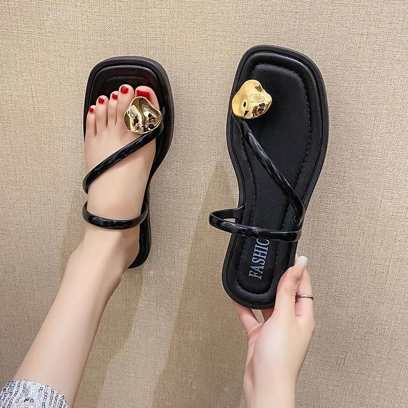 Fashion Outside Black Slides New Fashion Woman Slippers High Quality H Sandal Korea Style Sandals Vip On Offer Non Slip Shoes for Women