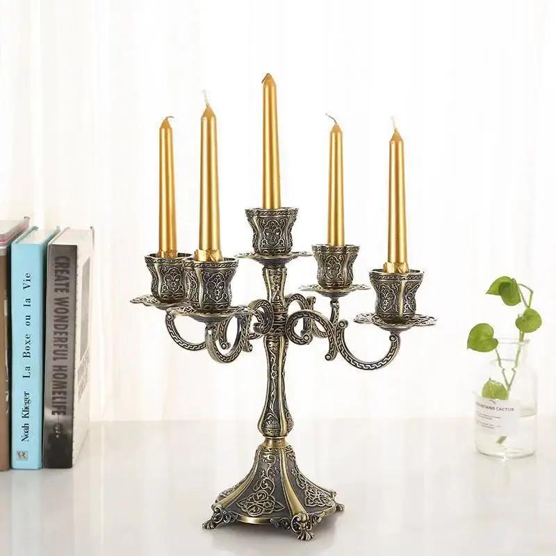 Nuovo Arredamento per la Casa Candelabro in Bronzo Portacandele in Metallo Candlestick da Matrimonio Supporto per Candele da Evento Centrotavola