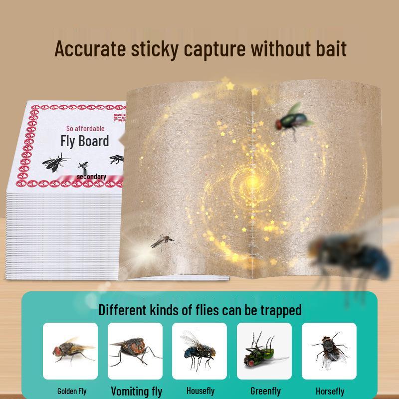 Липкая лента от мух: Сильная клейкая ловушка для комаров и мух Fly Paper - 10 Sheets