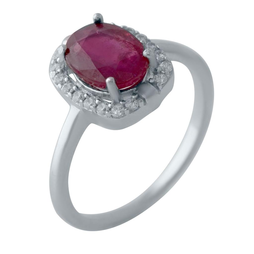 Серебряное кольцо с натуральным рубином (2027713)
