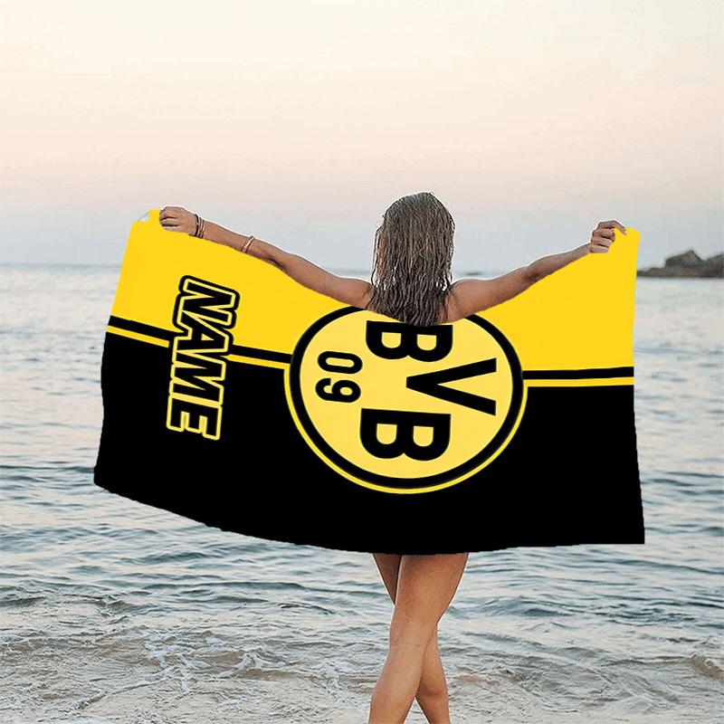1pc Football1 Beach Towel with Custom Name, Beach/Swimming/Bath/Picnic/Camping Towel, Suitable for Seaside Beaches