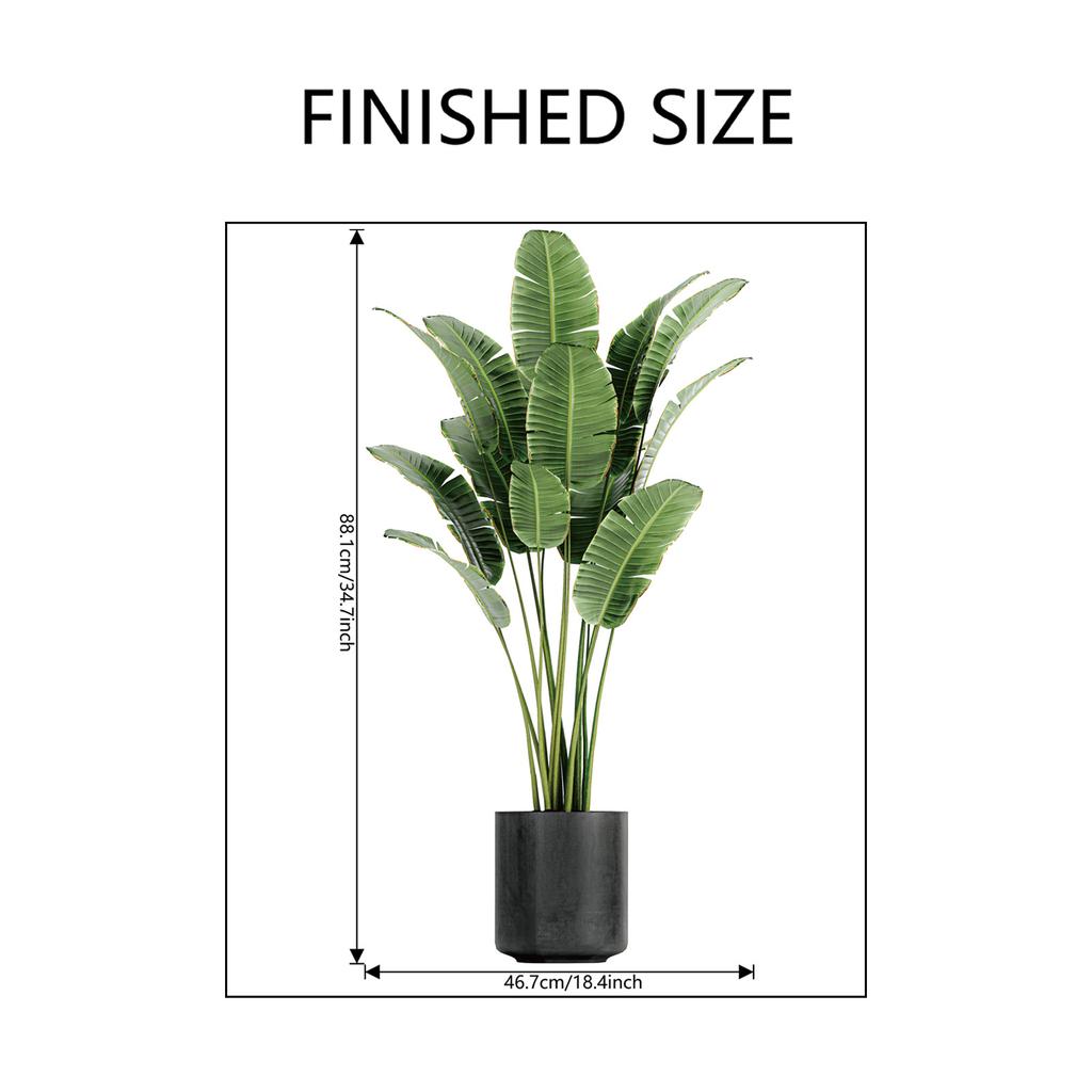 Fresh Potted Plant Realistic Wall Sticker for Bedroom Living Room Entrance Home Wall Decoration Self-Adhesive
