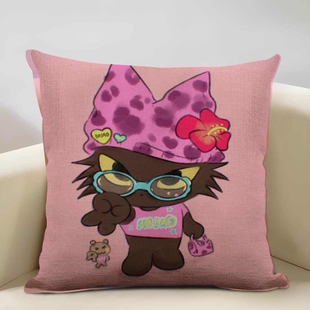 Toys_box Cat Cushion Cover Household Decoration Linen Sofa Cushion Cover: Skin-Friendly & Breathable with Invisible Zipper 12x12Inch