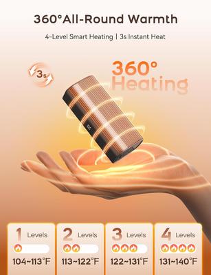 Rechargeable Hand Warmers 2 Pack, 10000mAh Magnetic Heating, 24H Warmth for Camping, Hunting, Gifts for Men Women