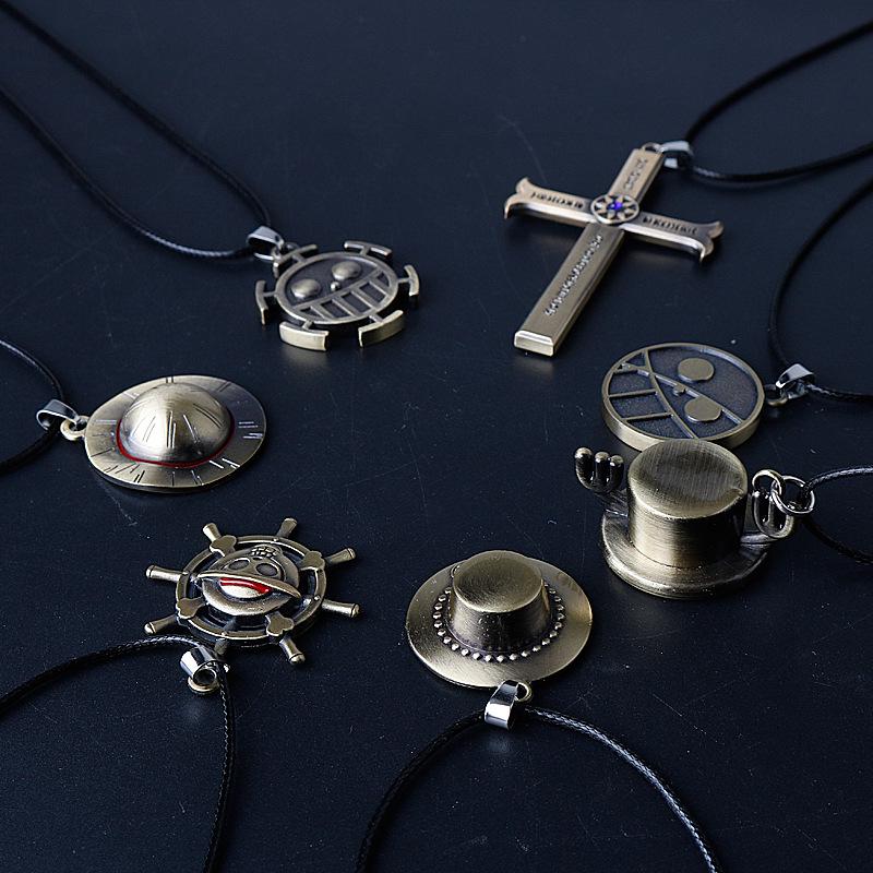 One Piece Necklace: Chopper, Ace & Luffy Straw Hat Pendant - In Stock