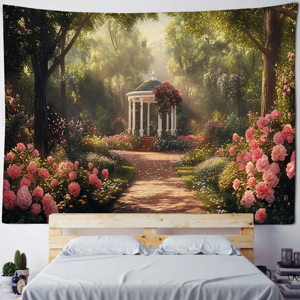 Garden Landscape Tapestry Home Decoration Art Wall Hanging Hippie Bedroom Wall Background Blanket Bed Sheet Sofa Coverage