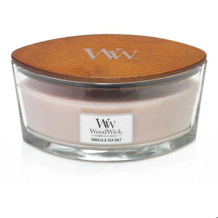 Woodwick candela ellisse jar ellipse vanilla&sea salt