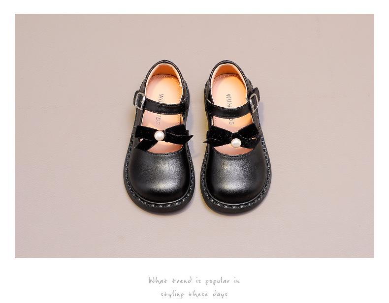 Wuma Mädchen Perlen Schleife Prinzessin Lederschuhe, Frühling/Herbst 2025