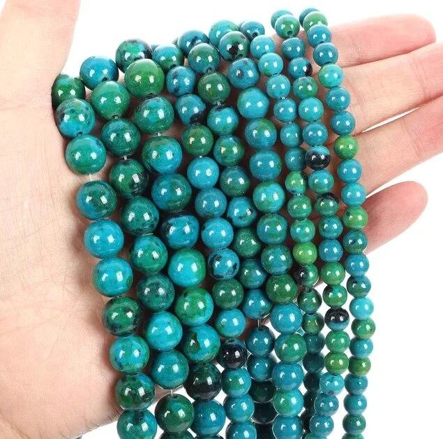 30pcs Natural Stone Beads Blue Tiger Eye Agate Turquoise Rose Quartz Lapis Jade Opal Round Loose Beads for Jewelry Making DIY Bracelet 6mm