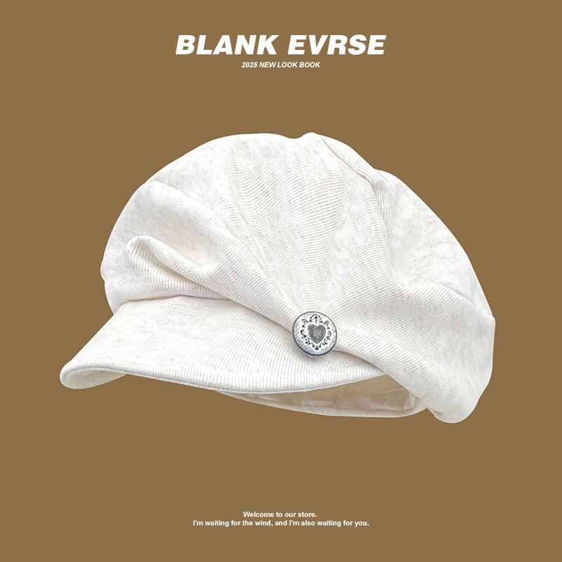 Japanese pleated silver label loose beret children autumn Sichuan West travel breathable octagonal hat casual versatile painter hat
