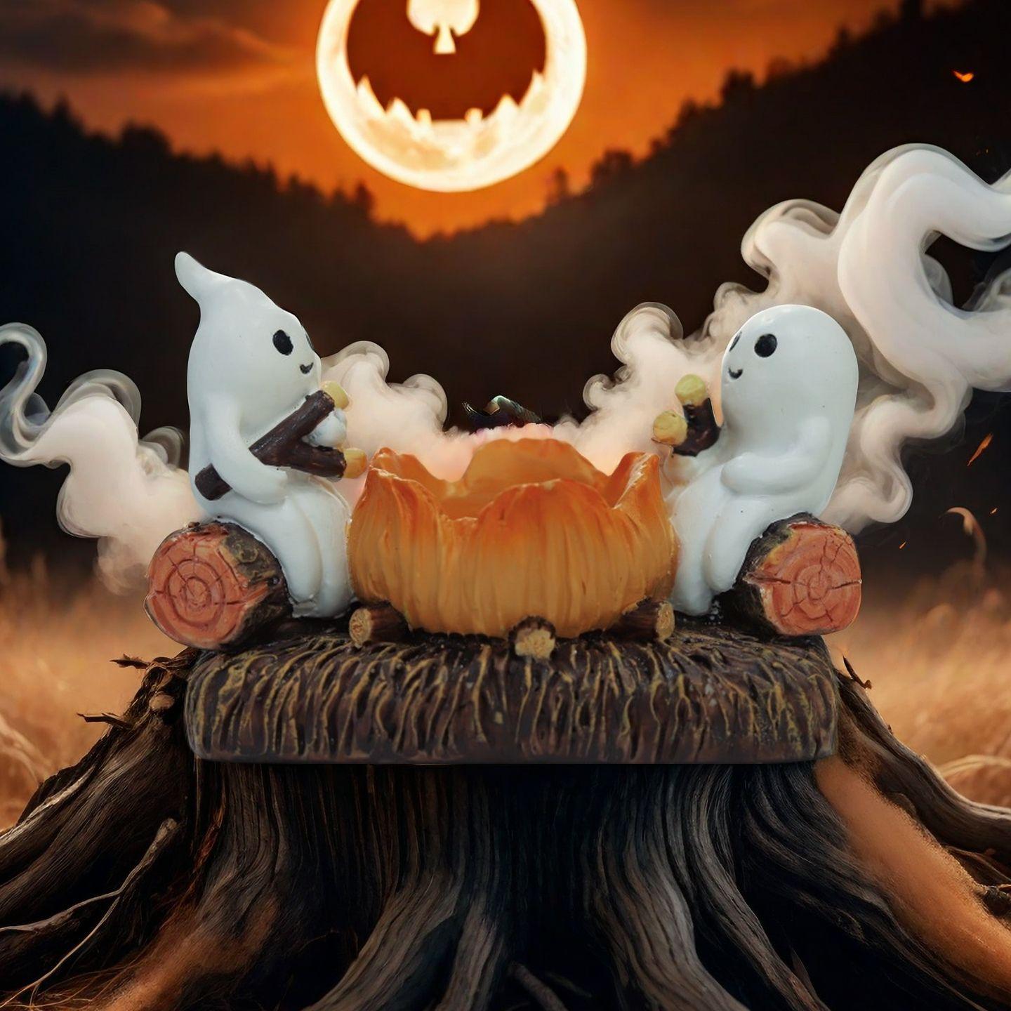 NEW Halloween Ghost Creativity Candlestick Decoration Resin Crafts Home Atmosphere Courtyard Office Party Multipurpose