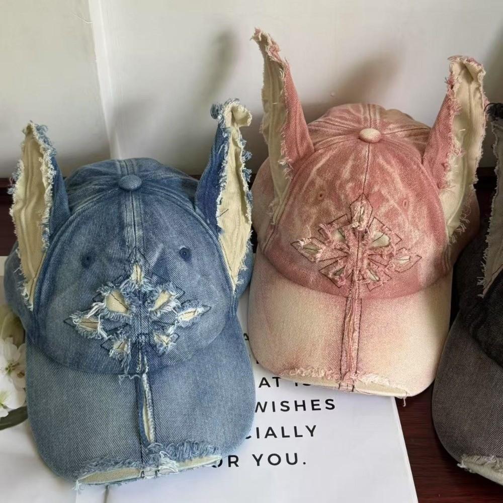 Y2K Distressed Baseball Cap Casual Women's Sun Hat Kawaii Streetwear Hat for Women