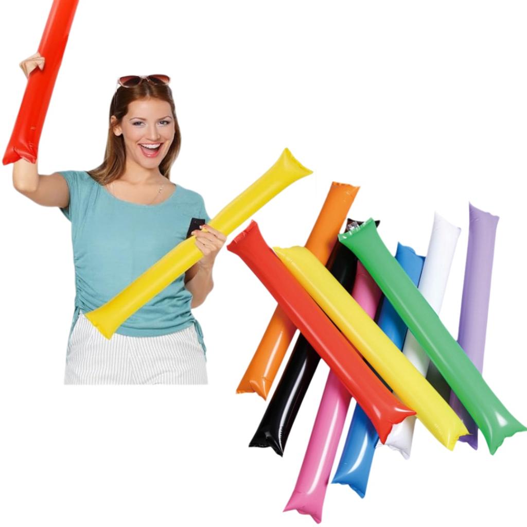 24/48Pcs Color Inflatable Rod Team Spirit Cheerleading Stadium Noise Manufacturing Gas Pole Inflatable Party Sports Cheer