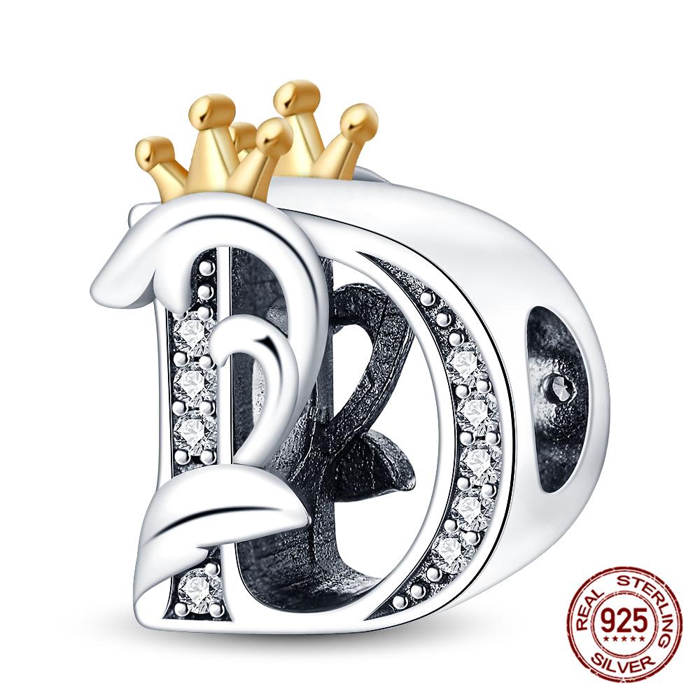 Classic Crown 26 Letters A-Z Copper Charms Fitoriginal Bracelets Diy Jewelry Making For Women Gift