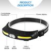 COB Headlamp 5 Modes Camping Wide Range Lamp Working Head Torch, Lightweight Portable Headlight Outdoor USB Rechargeable