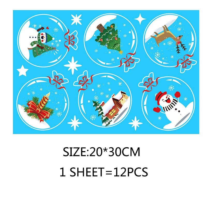 Beautify Static Sticker Home Windows PVC Large Snow Flake Wall Sticker Christmas New Year Party Elk Glass Dress Up Santa