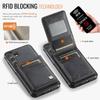 For Samsung Galaxy S25/Galaxy S24 Case AUTSPACE A12 Leather Back Cover with Magnetic Detachable Card Bag Kickstand