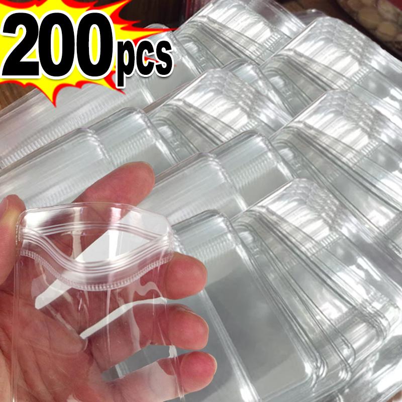 10/200Pcs Transparent PVC Jewelry Pouches Zip Storage Bag for Earring Necklace Jewelry Anti-Oxidation Display Packaging Bags