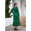 New V-neck Long-sleeve Dress Jacquard Waist Dresses