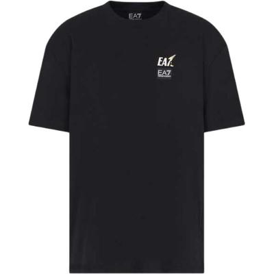 EA7 SS25 Logo Print Crew Neck Short Sleeve T-Shirt Men Tops Black 7M000118-AF13244-UC001