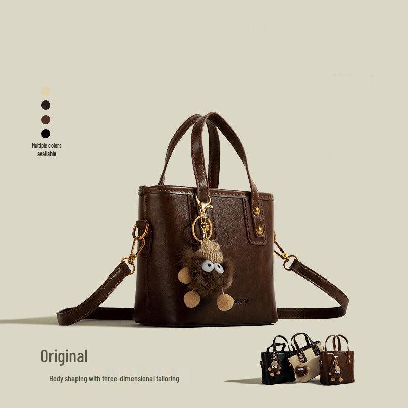 

Ретро 2025 Женские Модные Весенне-Летние Сумки Тоут, На Плечо и Кроссбоди темно-коричневого