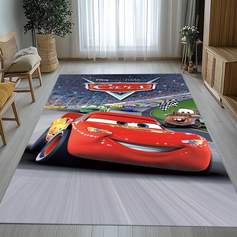 Cartoon Cars Lightning McQueen Living Room Non-Slip Area Rug Soft Carpet for Bedroom Kids Playroom Sofa,Home Decor Doormat Gift