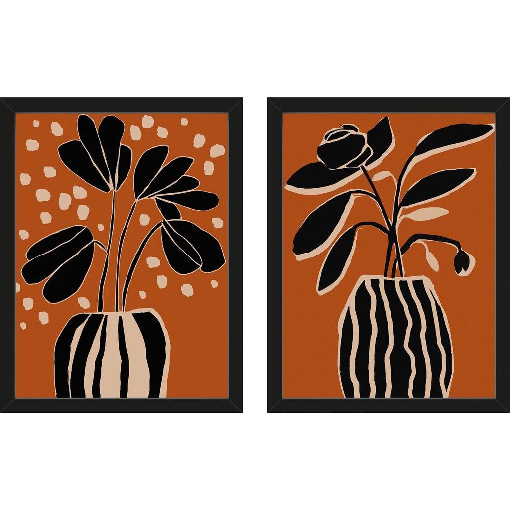 Treechild Ochre Still Life No 4 Ochre Still Life No 5 Framed Print Set  (Pack of 2)