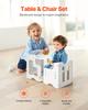 Weaning Table and Chair Set Montessori Toddler Desk with Blackboard White