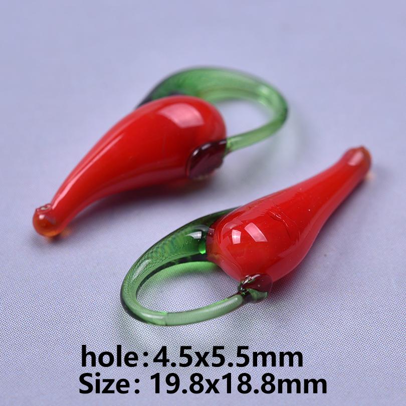 

15pcs Mixed Glass Pepper Cherry Cabbage Pendants For Jewelry Making Supplies Red Apple Fruit Charm Pendant DIY Keychain Material