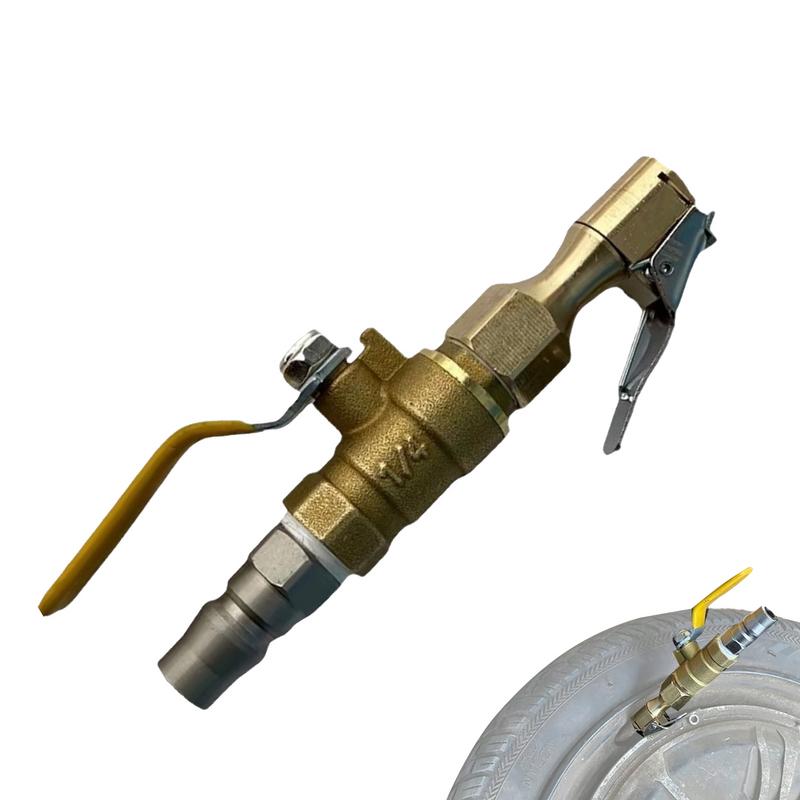 Auto Reifenfüller Düse Aufsteckbar Reifenfüller Spannfutter Schnellaufblas Schlauchdüse mit Ventil Luftkompressor Adapter für Auto SUVs