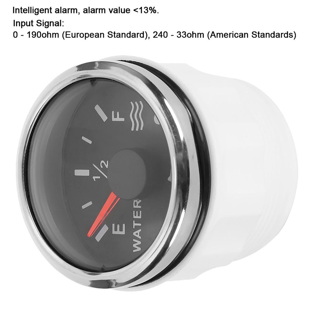 52mm/2in Water Gauges 932V Smart Alarm for Marine Boat RV 0190ohm Europn Sensor