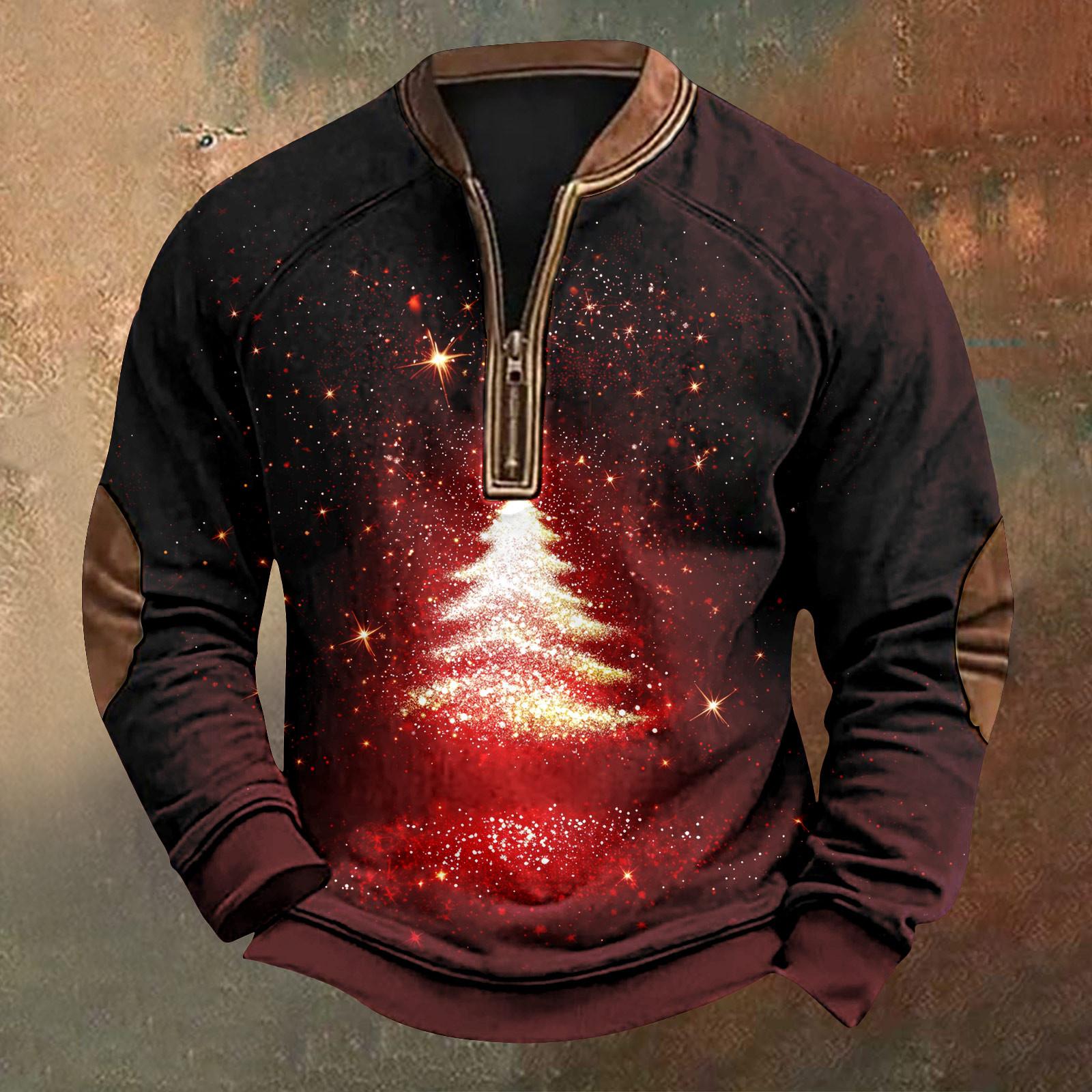 

Мужская рождественская ретро-повседневная толстовка на молнии XL красный