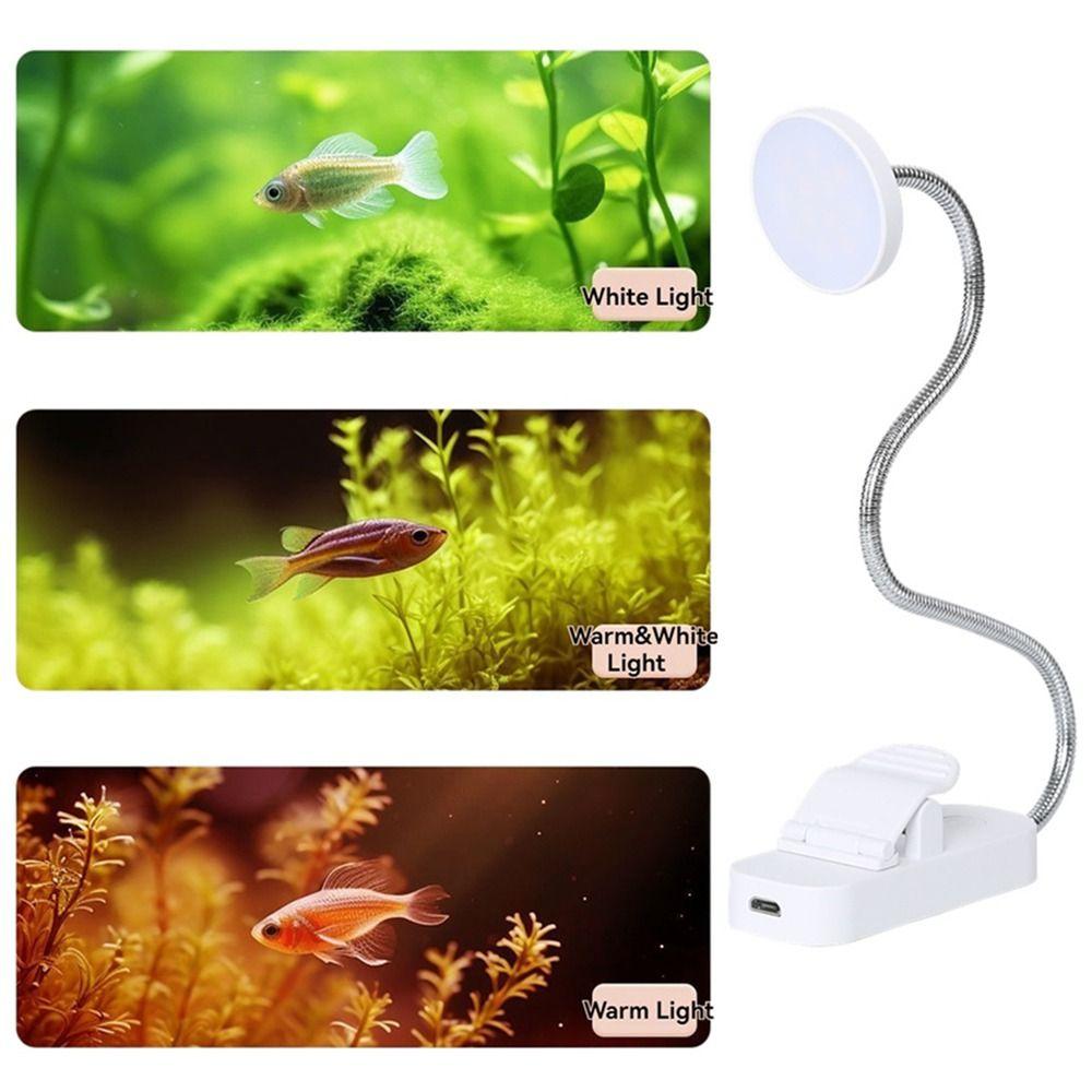 Waterproof Mini Clip-on Aquarium Lamp Adjustable Plants Grow Lamp  Home Decorations