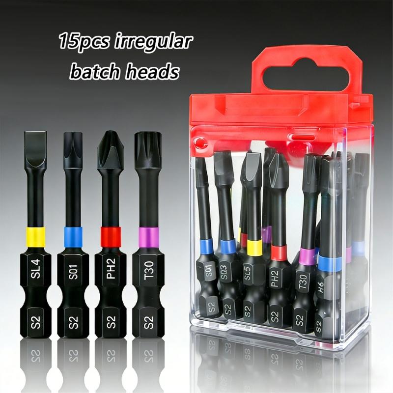 High Accuracy 15Pcs Screwdriver Bit In Multiple Shape Crafted From Strong Carbon Steel Flexible Tool Accessories