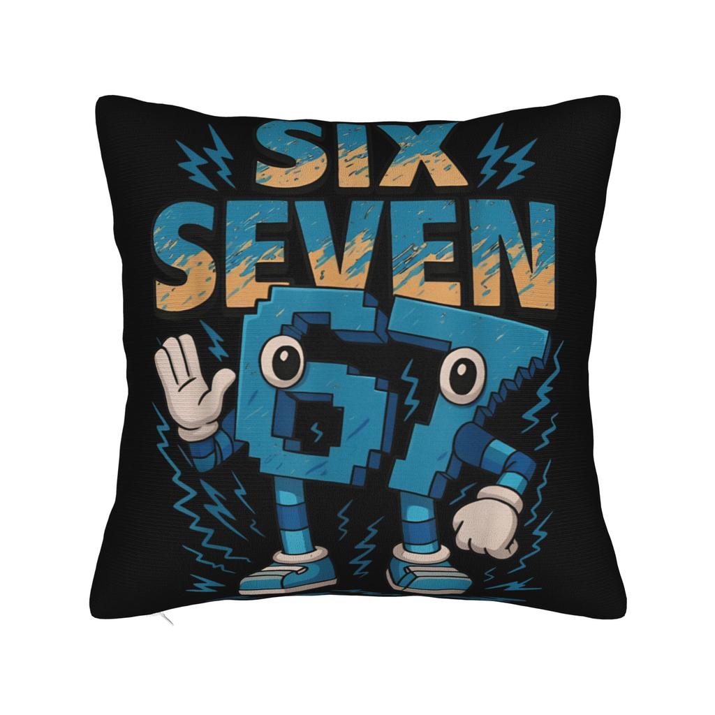 Decorative Pillowcase 67 Six Seven Christmas Bruh Funny Italian Brainrot Meme Product Pillow Case Cover Zippered Multi-Size