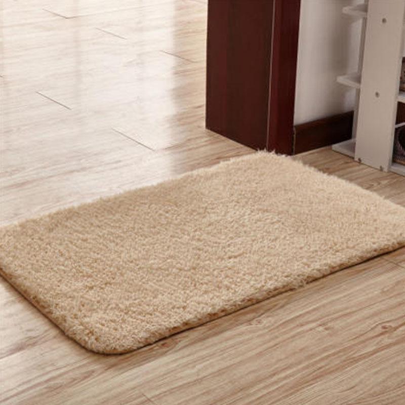 Tapis uni style européen en laine d'agneau pour salon, salle de bain et chambre à coucher
