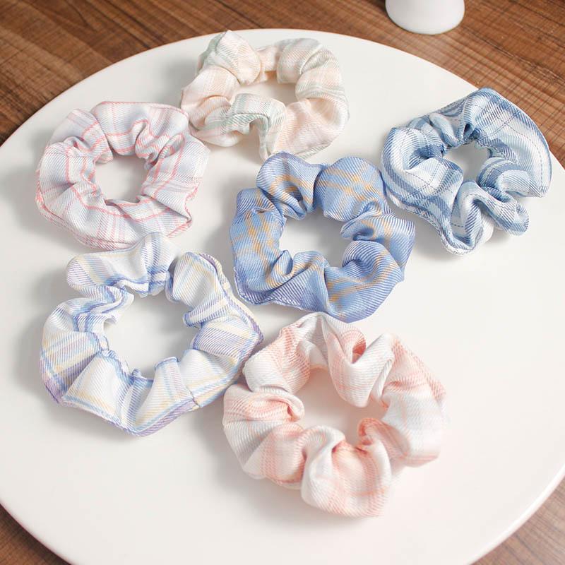 Set Jk Large Intestine Hair Band Headband College Style Girl Jewelry Plaid Fat Intestine Headband Hair Accessories Bow