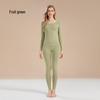 Ensemble d'automne pour femmes en pur coton uni: Couche de base, Pull, Pantalon, Sous-vêtements chauds fins pour filles