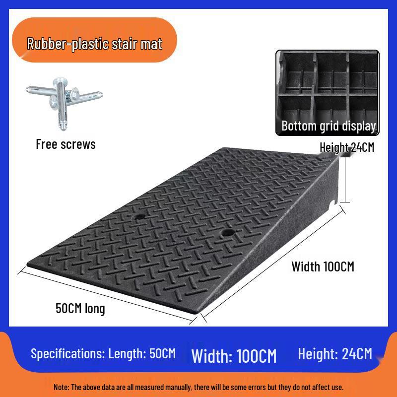 Curb and Threshold Ramp Mat - Rubber Slope for Home or Car Use